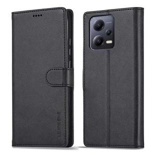 For Xiaomi Redmi Note 12 5G/Poco X5 LC.IMEEKE Calf Texture Horizontal Flip Leather Case(Black)