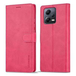 For Xiaomi Redmi Note 12 5G/Poco X5 LC.IMEEKE Calf Texture Horizontal Flip Leather Case(Red)