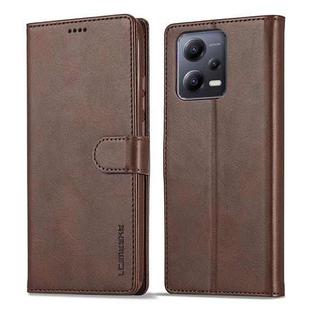 For Xiaomi Redmi Note 12 Pro 5G/Poco X5 Pro LC.IMEEKE Calf Texture Horizontal Flip Leather Case(Brown)