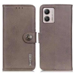 For Motorola Moto G53 5G KHAZNEH Cowhide Texture Flip Leather Phone Case(Khaki)