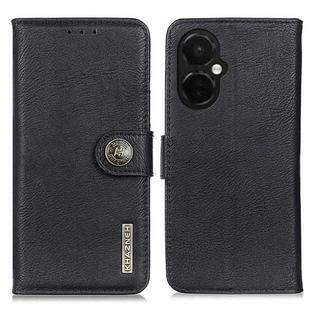 For OnePlus Nord CE 3 Lite KHAZNEH Cowhide Texture Flip Leather Phone Case(Black)