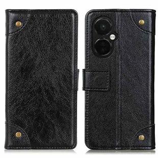 For OnePlus Nord CE 3 Lite Copper Buckle Nappa Texture Leather Phone Case(Black)