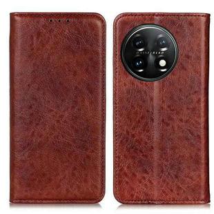 For OnePlus 11 5G Magnetic Crazy Horse Texture Leather Phone Case(Brown)