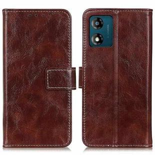For Motorola Moto E13 4G 2023 Retro Crazy Horse Texture Leather Phone Case(Brown)