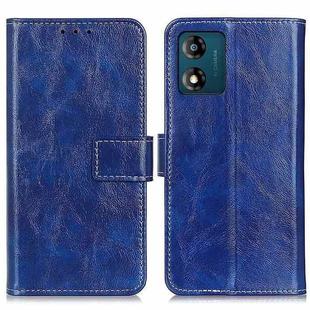 For Motorola Moto E13 4G 2023 Retro Crazy Horse Texture Leather Phone Case(Blue)