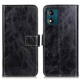 For Motorola Moto E13 4G 2023 Retro Crazy Horse Texture Leather Phone Case(Black)