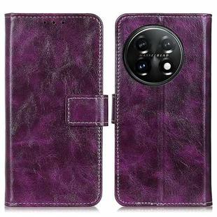 For OnePlus 11 5G Retro Crazy Horse Texture Leather Phone Case(Purple)
