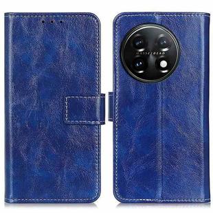 For OnePlus 11 5G Retro Crazy Horse Texture Leather Phone Case(Blue)