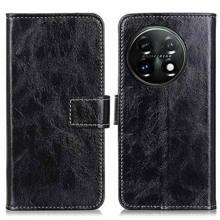 For OnePlus 11 5G Retro Crazy Horse Texture Leather Phone Case(Black)