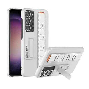 For Samsung Galaxy S23+ 5G GKK Ultra-thin Wristband Shockproof Phone Case with Holder(Silver)