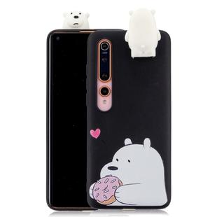 For Xiaomi Mi 10 Cartoon Shockproof TPU Protective Case with Holder(Big White Bear)