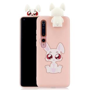 For Xiaomi Mi 10 Cartoon Shockproof TPU Protective Case with Holder(Big Eared Rabbit)
