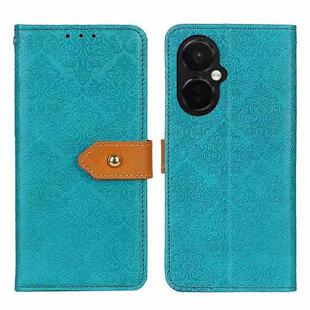 For OnePlus Nord CE 3 Lite European Floral Embossed Flip Leather Phone Case(Blue)