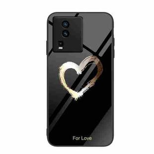 For vivo iQOO Neo7 Colorful Painted Glass Phone Case(Black Love)