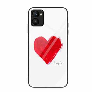 For Realme C33 Colorful Painted Glass Phone Case(Love)