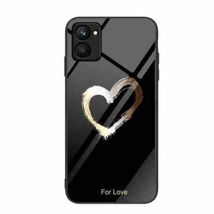 For Realme C33 Colorful Painted Glass Phone Case(Black Love)