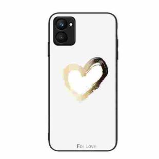 For Realme C33 Colorful Painted Glass Phone Case(Golden Love)