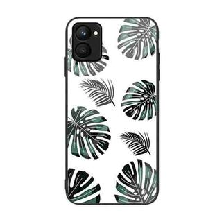 For Realme C33 Colorful Painted Glass Phone Case(Banana Leaf)