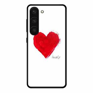 For Samsung Galaxy S23+ 5G Colorful Painted Glass Phone Case(Love)