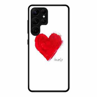 For Samsung Galaxy S23 Ultra 5G Colorful Painted Glass Phone Case(Love)