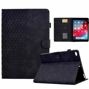 For iPad 9.7 2017 / 2018 / Air / Air 2 Rhombus Embossed Leather Smart Tablet Case(Black)