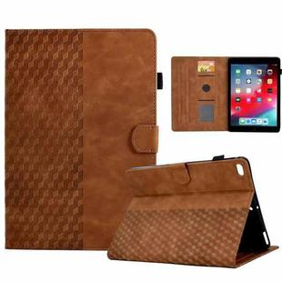 For iPad 9.7 2017 / 2018 / Air / Air 2 Rhombus Embossed Leather Smart Tablet Case(Brown)
