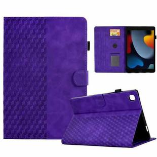 For iPad 10.2 2019 / 2020 / Air 10.5 2019 Rhombus Embossed Leather Smart Tablet Case(Purple)