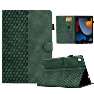 For iPad 10.2 2019 / 2020 / Air 10.5 2019 Rhombus Embossed Leather Smart Tablet Case(Green)