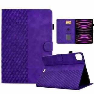 For iPad Pro 11 2018 / 2020 / 2021 Rhombus Embossed Leather Smart Tablet Case(Purple)