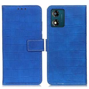 For Motorola Moto E13 4G 2023 Magnetic Crocodile Texture Leather Phone Case(Blue)