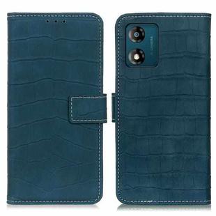 For Motorola Moto E13 4G 2023 Magnetic Crocodile Texture Leather Phone Case(Green)