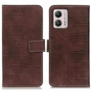 For Motorola Moto G53 5G Magnetic Crocodile Texture Leather Phone Case(Brown)