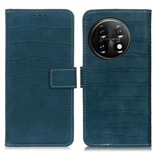 For OnePlus 11 5G Magnetic Crocodile Texture Leather Phone Case(Green)