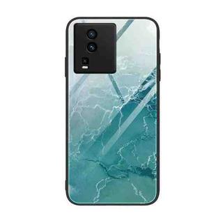 For vivo iQOO Neo7 Marble Pattern Glass Phone Case(Green Ocean)