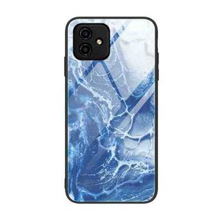 For Honor Play6C Marble Pattern Glass Phone Case(Blue Ocean)