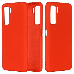 For Huawei Nova 7 SE Solid Color Liquid Silicone Dropproof Full Coverage Protective Case(Red)