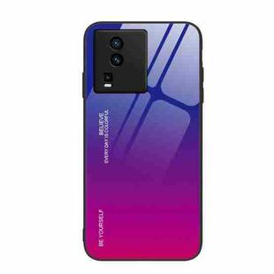 For vivo iQOO Neo7 Gradient Color Glass Phone Case(Purple Red)