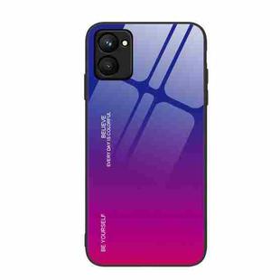 For Realme C33 Gradient Color Glass Phone Case(Purple Red)