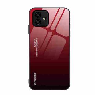 For Honor Play6C Gradient Color Glass Phone Case(Red Black)