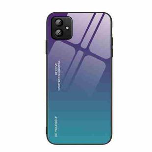 For Samsung Galaxy A04 Gradient Color Glass Phone Case(Aurora Blue)