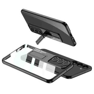 For Samsung Galaxy S23+ 5G GKK Electroplating Full Coverage Protective Phone Case with Holder(Black)