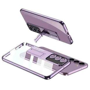 For Samsung Galaxy S23+ 5G GKK Electroplating Full Coverage Protective Phone Case with Holder(Purple)