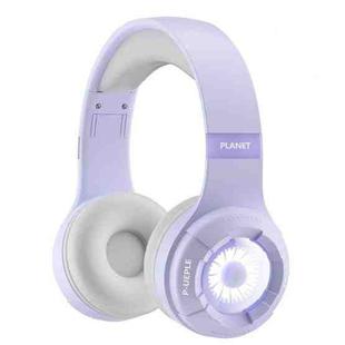KE25 RGB Light Wireless Stereo Music Bluetooth Headset(Purple)