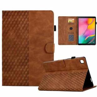 For Samsung Galaxy Tab A 10.1 T510 / T515 2019 Rhombus Embossed Leather Tablet Case(Brown)