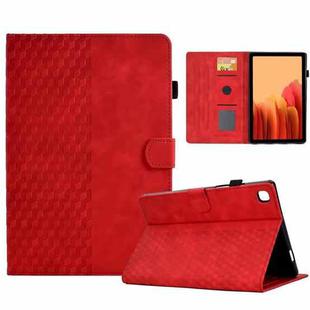 For Samsung Galaxy Tab A7 T500 / T505 2020 Rhombus Embossed Leather Smart Tablet Case(Red)