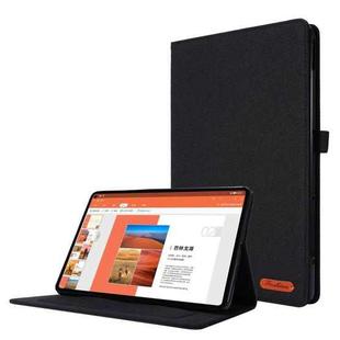 For Lenovo Tab P11 Pro 11.5 2023 Horizontal Flip TPU + Fabric PU Protective Tablet Case(Black)