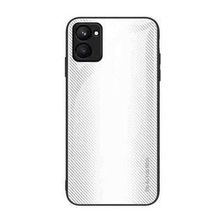 For Realme C33 Texture Gradient Glass TPU Phone Case(White)