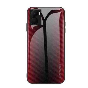 For Honor Play 40 Plus Texture Gradient Glass TPU Phone Case(Red)