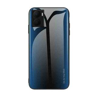 For Honor Play 40 Plus Texture Gradient Glass TPU Phone Case(Blue)