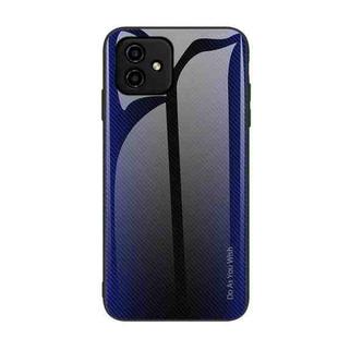 For Honor Play6C Texture Gradient Glass TPU Phone Case(Dark Blue)